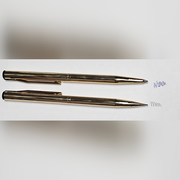 Sheaffer White Dot Gold Electroplated Ballpoint Pen Mechanical Pencil Set - Picture 4 of 5